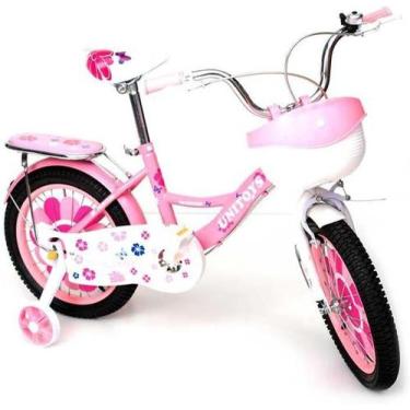 Imagem de Bicicleta Infantil Princess Aro 14 Rosa C/ Rodinhas - Unitoys