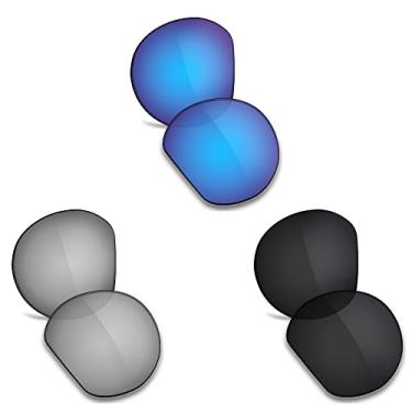 Imagem de TRUSHELL Lentes de reposição polarizadas para óculos de sol Oakley Clifden OO9440 - azul oceano + preto + prata