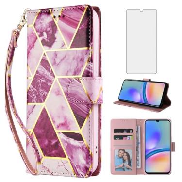 Imagem de Asuwish Capa carteira compatível com Samsung Galaxy A55 5G e protetor de tela de vidro temperado de couro flip suporte suporte acessórios de celular capa de telefone para A 55 55A A555G mulheres