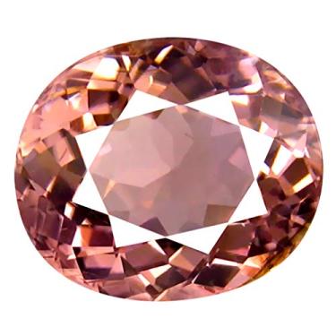 Imagem de Pedra preciosa solta natural turmalina rosa não aquecida com corte oval de 2,19 ct (9 x 8 mm)
