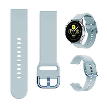 Imagem de Pulseira Minggo compatível com relógio Samsung Galaxy Active/Active2 40 mm/44 mm, pulseira de silicone esportiva de substituição compatível com relógio Galaxy 42 mm/Gear S2 Classic/Gear Sport Smart Watch, One Size, Azul