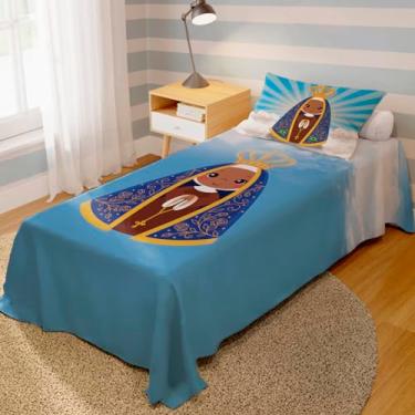 Imagem de Jogo de Cama Lençol + Fronha Quarto Infantil Nossa Senhora Aparecida