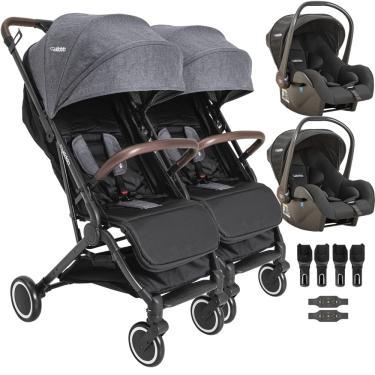 Imagem de Carrinho para Gemeos 2 Bebe Conforto Kiddo Sprint II Grafite
