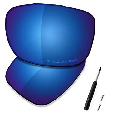 Imagem de SAUCER Lentes de substituição premium para óculos de sol Oakley TwoFace OO9189 | TwoFace Low Bridge Fit OO9256 High Defense - Azul meia-noite polarizado