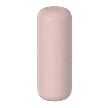 Imagem de Porta Escova de Dentes com Tampa Bold Rosa Duna para Banheiro Lavabo Pia Ou