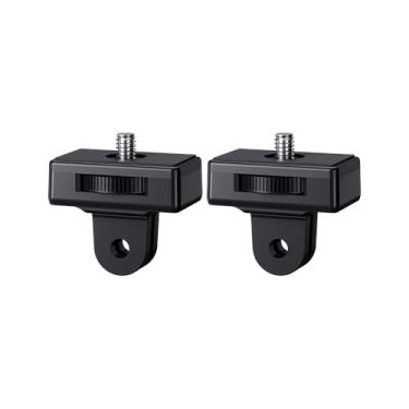 Imagem de JJC Pacote com 2 adaptadores de tripé para câmera de ação, montagem de parafuso adaptador de 1/10.2 cm-20 para câmeras Sony Canon, Nikon Fuji Fujifilm na GoPro Hero 12 11, DJI, AKASO, Insta360 Action