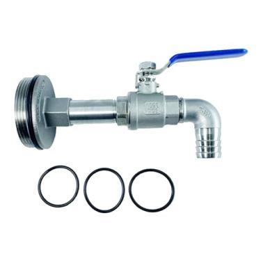 Imagem de shamjina de tambor ibc tote válvula tanque g2 "encaixe com juntas adaptador de saída de água 2" de barril de aço inoxidável de, Base Convexa 20mm