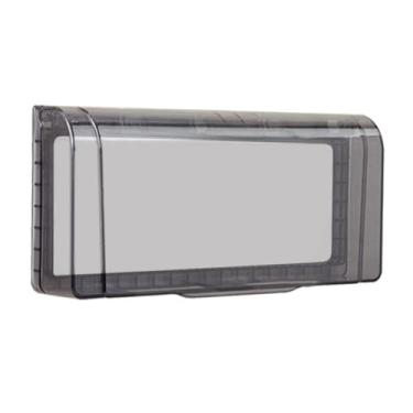 Imagem de Fenteer Protetor de receptáculo externo à prova d'água, tampa de tomada de interruptor, fácil de instalar, caixa de painel de placa facial para banheiro e, PRETO