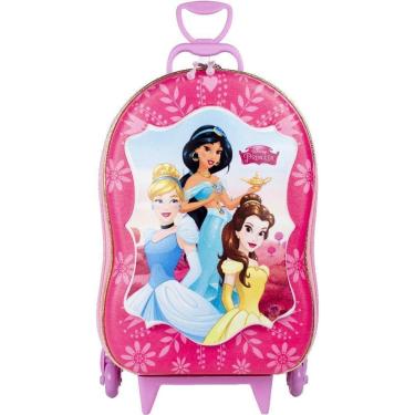 Imagem de Mochila de Rodinhas 3D Maxtoy Princesas Rosa-Feminino
