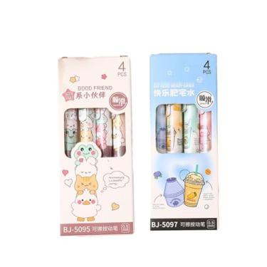 Imagem de 4 peças/caixa - caneta neutra apagável a quente de 0,5 mm azul fácil de limpar neutra térmica (núcleo de substituição apagável ST) pacote com 10 - azul