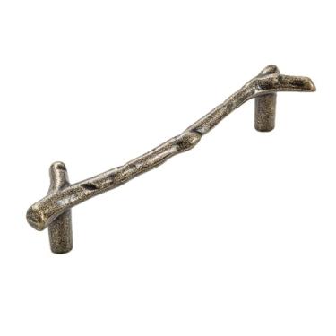 Imagem de Maçaneta em forma de ramos de metal, acessório para móveis, mesa de cozinha, maçaneta, parafusos, maçaneta externa da porta, gaveta, bronze 96mm