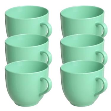 Imagem de Jogo 6 Xicara Café Chá 170ml Colorida Porcelana (Verde)