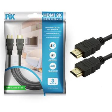 Imagem de Kit 5 Un - Cabo Hdmi 2.1 - 8K Hdr 19P - 30Awg - 3M - PIX