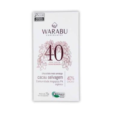 Imagem de Chocolate Organico 40% Cacau Selvagem Warabu 70g