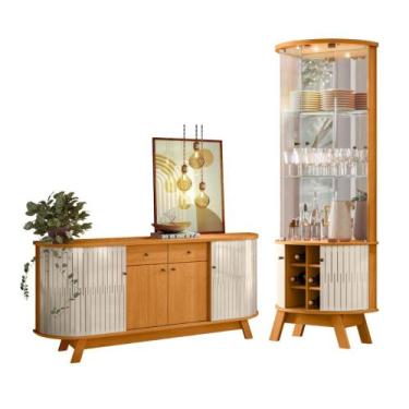 Imagem de Conjunto Cristaleira e Buffet Hamilton Cinamomo Off White - Mais de Ca