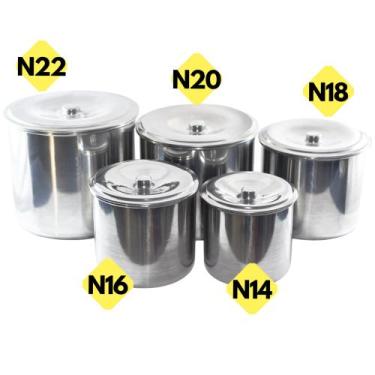 Imagem de Jogo de Latas Para Mantimentos E Alimentos 5 Peças Em Aluminio Polido 