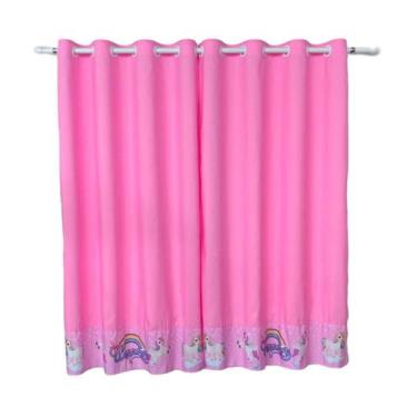 Imagem de Cortina Unicórnio Quarto De Menina Rosa Princesa Infantil - Pilli Enxo