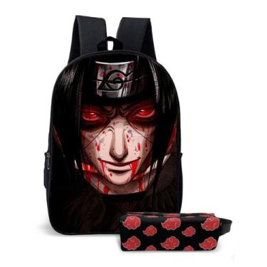 Imagem de Kit Mochila Escolar Com Estojo Infantil Naruto Volta Às Aula - Thuco G