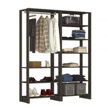 Imagem de Guarda-Roupa Closet 2 Peças com 1 Cabideiro e 9 Nichos Yes - Nova Mobi