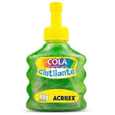 Imagem de Cola cintilante 95g verde 025950557 - ACRILEX, 3