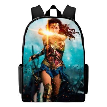 Imagem de Mochila Infantil Dia A Dia Feminina Mulher Maravilha Bolsa Escolar Vol