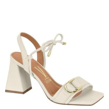 Imagem de Sandália Feminina Salto Grosso Bloco Médio Vizzano 6464.133, Branco of
