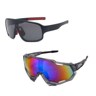 Imagem de Kit 2 Óculos Masculino Feminino Sol Espelhado Uv400 Ciclismo - PENDULA