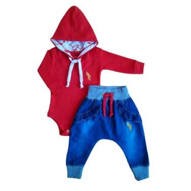 Imagem de Kit 2 Peças Menina Body com Capuz e Calça Jeans - Patrulha Street, Ver