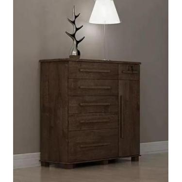 Imagem de Cômoda 046 6 Gavetas 1 Porta Com Sapateira e Pés 100% Mdf New Canion -