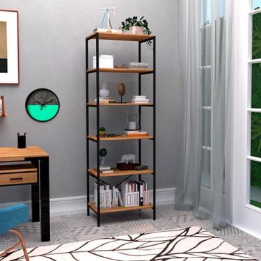 Imagem de Multiuso Trento 6 Prateleiras Demolição/Preto - DS Estofados