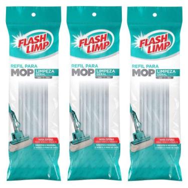 Imagem de Kit 3 Refil Mop Limpeza Geral Plus PVA Flash Limp RMOP7671