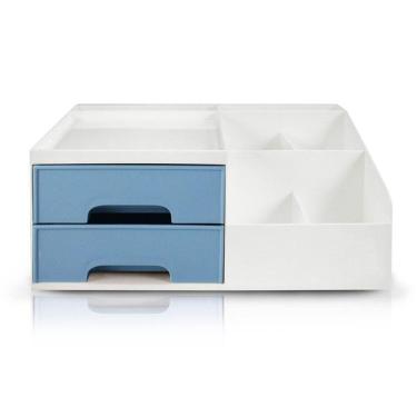 Imagem de Organizador Multiuso De 2 Gavetas De Mesa Jacki Design Azul