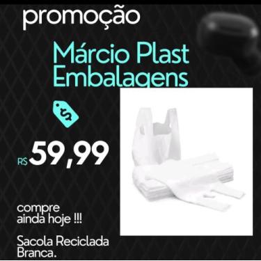 Imagem de Sacola Reciclada Branca  50cm x 70cm  4 kg. - Márcio Plast Embalagens.