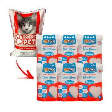 Imagem de 6 Areia Bentonita Esférica Premium Great Pets Para Gatos 4kg