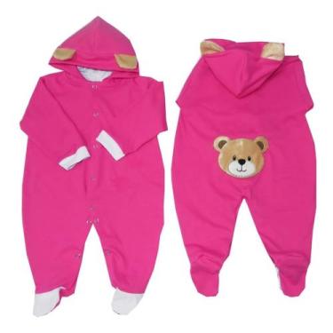 Imagem de Macacão Malha Bebê Longo Urso com Orelhinha e Pézinho Menina - Pandora