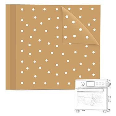 Imagem de BYKITCHEN Forros para forno Air Fryer, 28 x 30 cm, papel pergaminho retangular para fritadeira a ar fritadeira Ninja Foodi Air Fryer, torradeira Air Fryer, desidratador e mais (conjunto com 100)