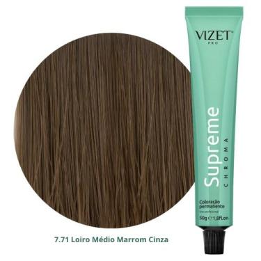 Imagem de Coloração Supreme Chroma 7.71 Loiro Médio Marrom Cinza 50gr Vizet