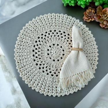Imagem de Sousplat Vezinho Descanso de Prato 38cm Crochê Artesanal - Maria Croch