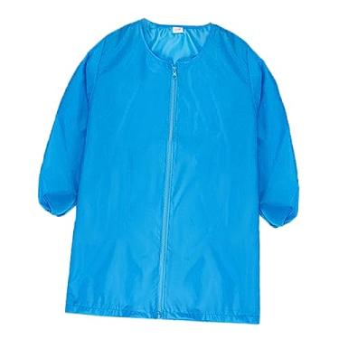 Imagem de Bata infantil fácil de limpar com zíper babador de manga impermeável confortável leve manga comprida avental infantil para pintura artística para/740(Xl)