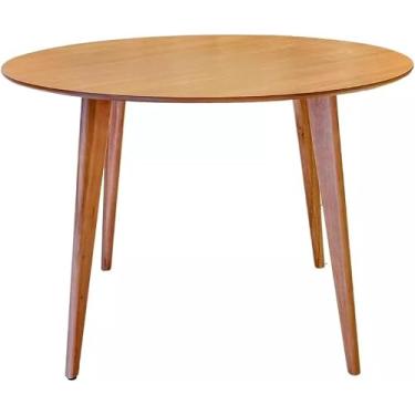 Imagem de Mesa De Jantar Redonda de 80cm Em Madeira - Cor Freijó