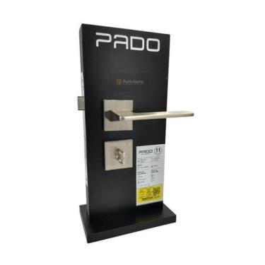 Imagem de Fechadura porta banheiro wc sara pado escovada acetinada quadrada 55mm