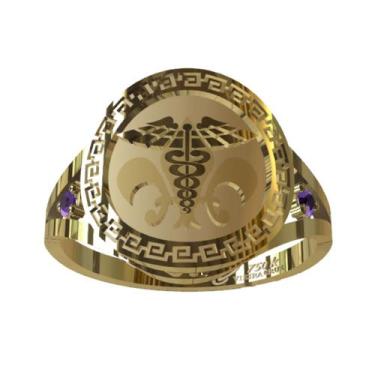 Imagem de Anel de Formatura Pedagogia em Ouro 18K - Vieira Cruz Joias, 24, Ouro
