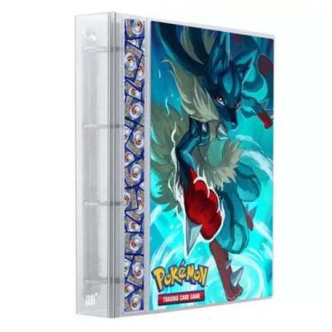 Imagem de Pasta Fichário Áilbum Cristal Cartas Cards Pokémon Lucario com 10 Folh