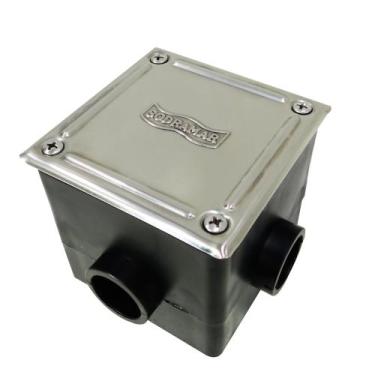 Imagem de Caixa de Passagem com Base Quadrada e Tampa Inox Lazer e Cia