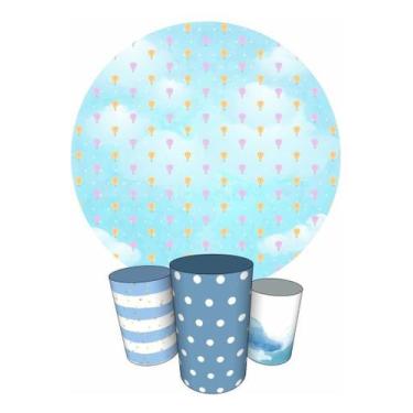 Imagem de Trio Capas Cilindro + Painel Redondo 1,50m Balões Balão - Fadrix, Balõ