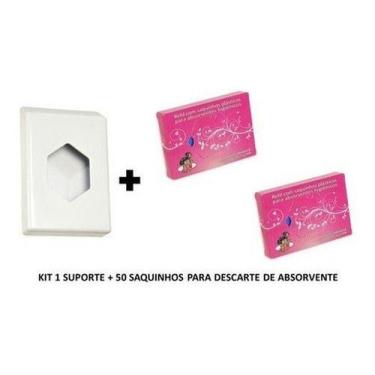 Imagem de Kit 1 Suporte 50 Saquinhos Refil Para Descarte De Absorvente - Jsn