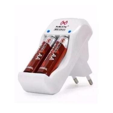 Imagem de Carregador Com 2 Pilhas Recarregáveis Aa 2600mah Bivolt - Mox