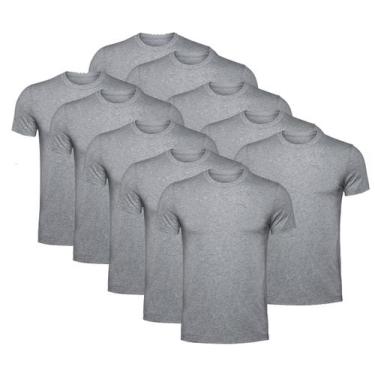 Imagem de Kit com 10 Camisetas Básicas Algodão Mescla Tamanho GG - Mc Clothing