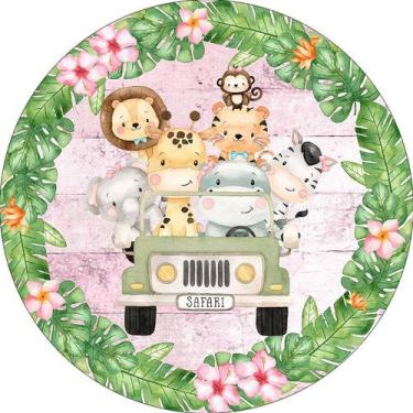 Imagem de Painel De Festa Redondo 1,50x1,50 - Safari Flores e Folhagens 019 - Vi