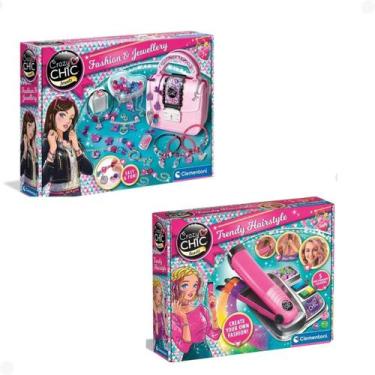 Imagem de Kit Crazy CHIC Cabelos com Estilo + Super Maleta Miçangas Clementoni -
